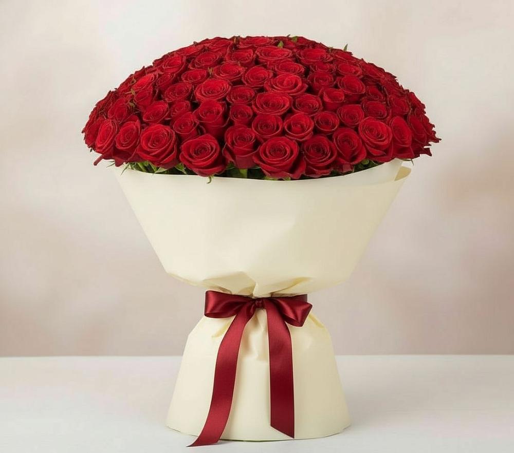 Букет 101 Красная роза Милано в Саянске