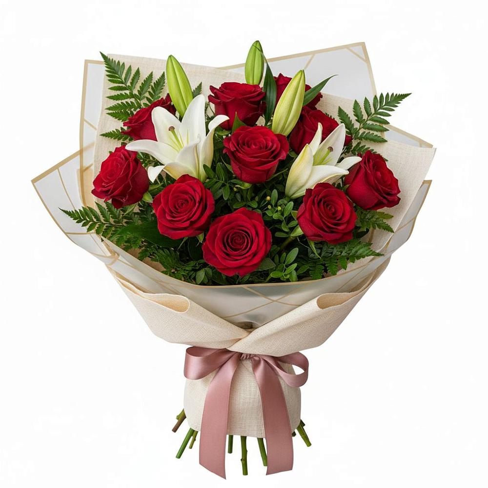 Букет цветов из: Лилии и Розы в Саянске