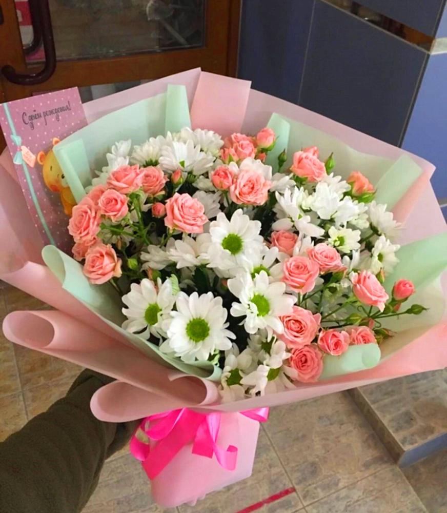 Букет цветов из: Розы и Хризантемы в Саянске