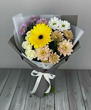 Букет цветов из:  Розы, Герберы и Хризантемы #REPLACE_PRED# Саянске