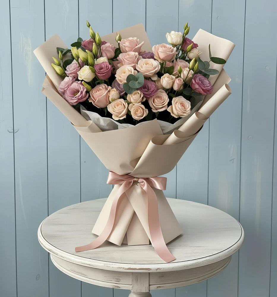 Букет цветов из: Розы и Лизиантусы в Саянске