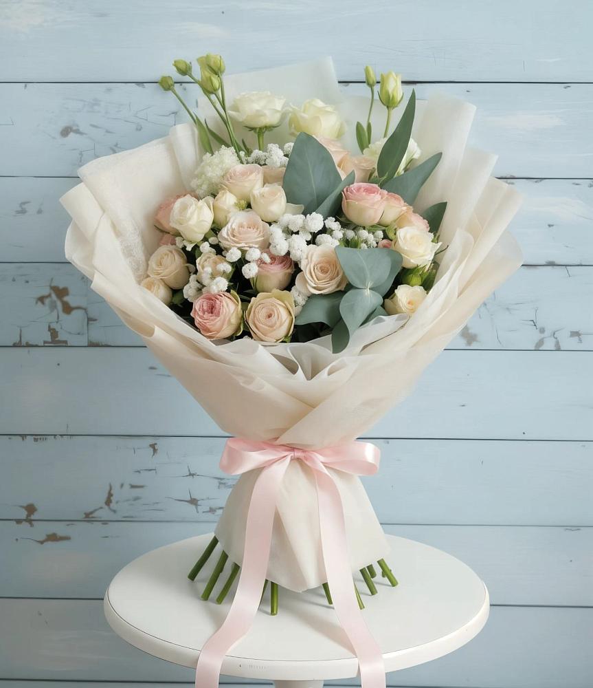 Букет цветов из: Розы и Лизиантусы в Саянске