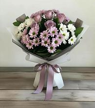 Букет цветов из:  Хризантемы и Розы #REPLACE_PRED# Саянске