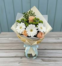 Букет цветов из:  Герберы, Розы и Хризантемы #REPLACE_PRED# Саянске