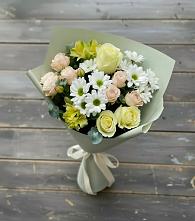 Букет цветов из:  Альстромерии, Розы и Хризантемы в Саянске