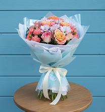 Букет цветов из:  Хризантемы и Розы в Саянске