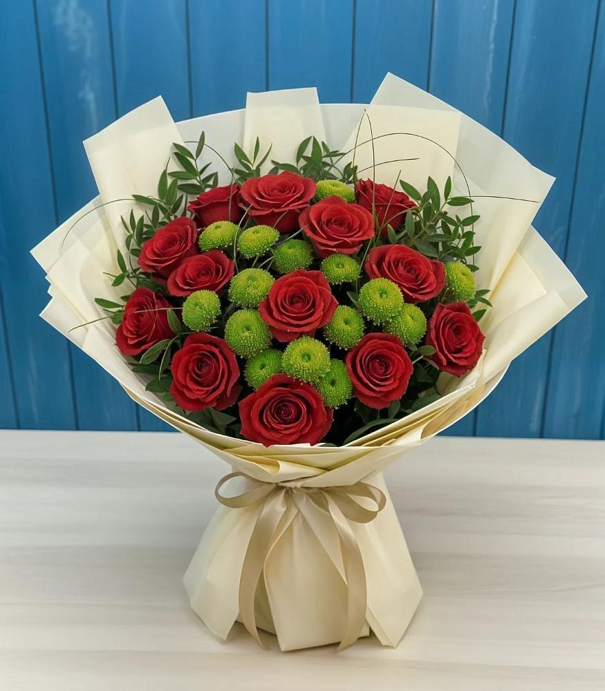 Букет цветов из: Розы и Хризантемы в Саянске